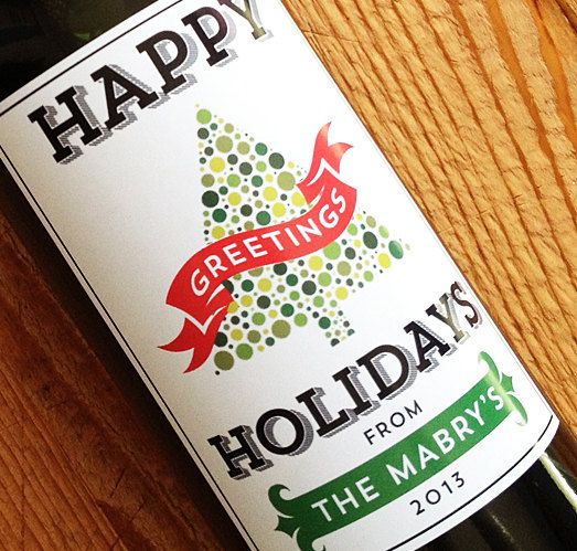 holiday wine label printing