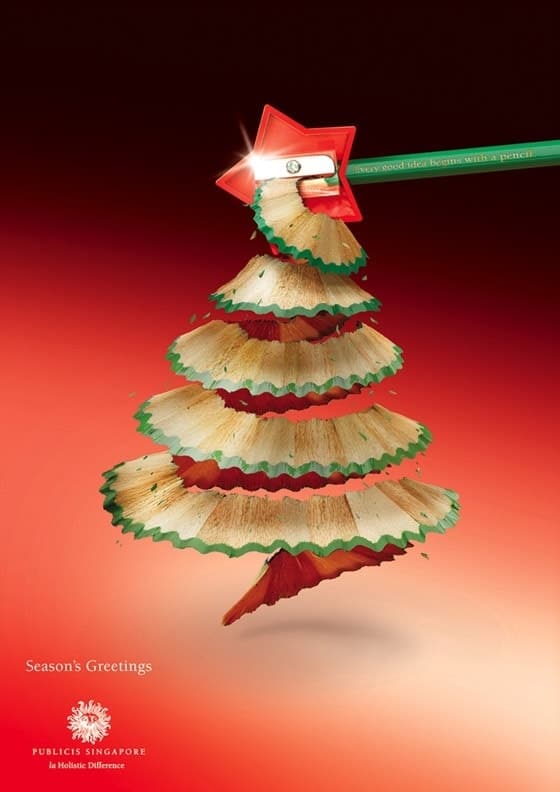 Holiday Print Ads and Christmas Trees Made of Things