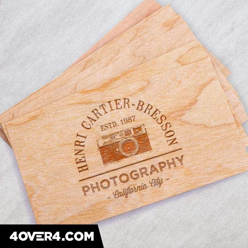 wooden business cards