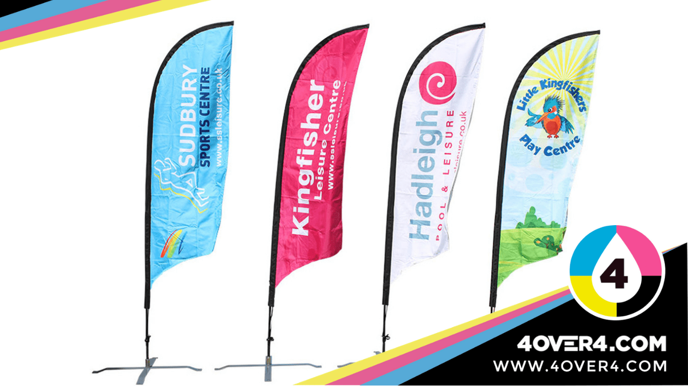 Top 10 Reasons to Use Feather Flags for Advertising 2 Several color feather flags customized for promotions