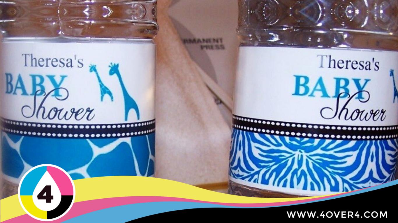 Custom waterproof labels on shower gel jars