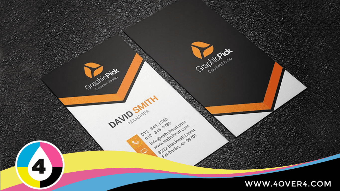 How Many Business Cards Does an Entrepreneur Need 2 Black and white combined with orange color back and front printed card