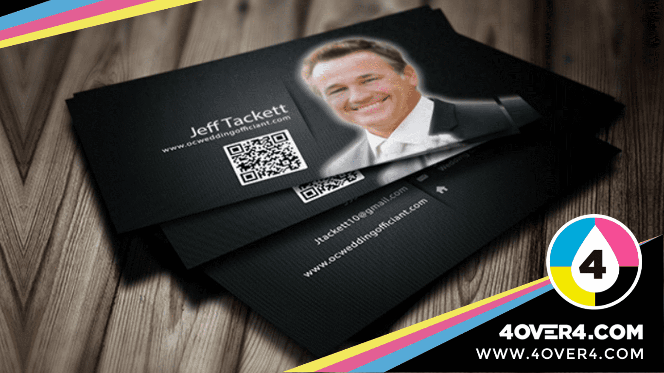 premium-black-color-business-cards-with-a-face-and-QR-code