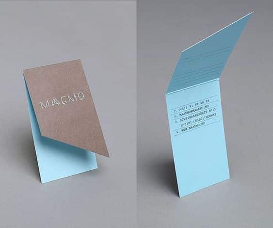 Unique Folded Business Cards for Relation Building