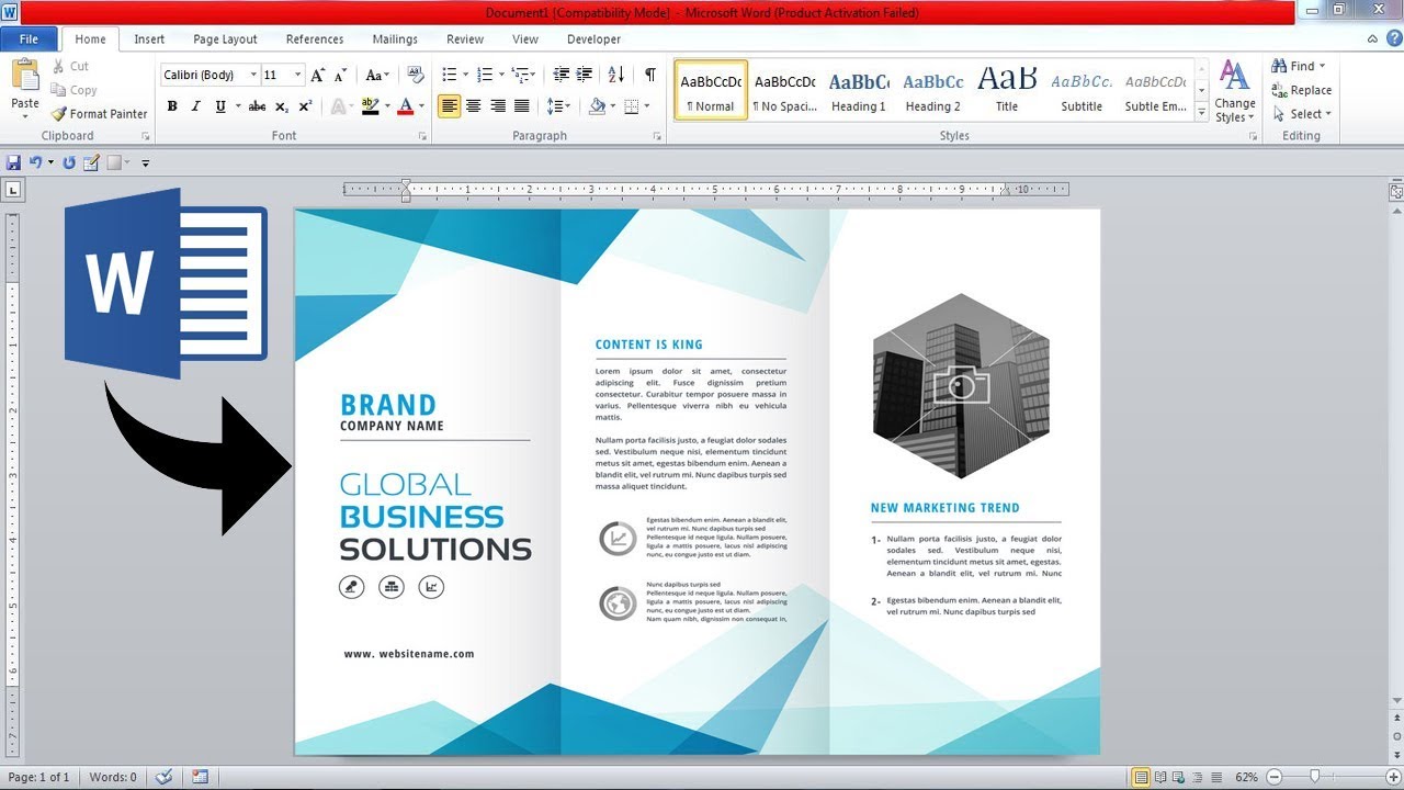 how to make a brochure template on microsoft word