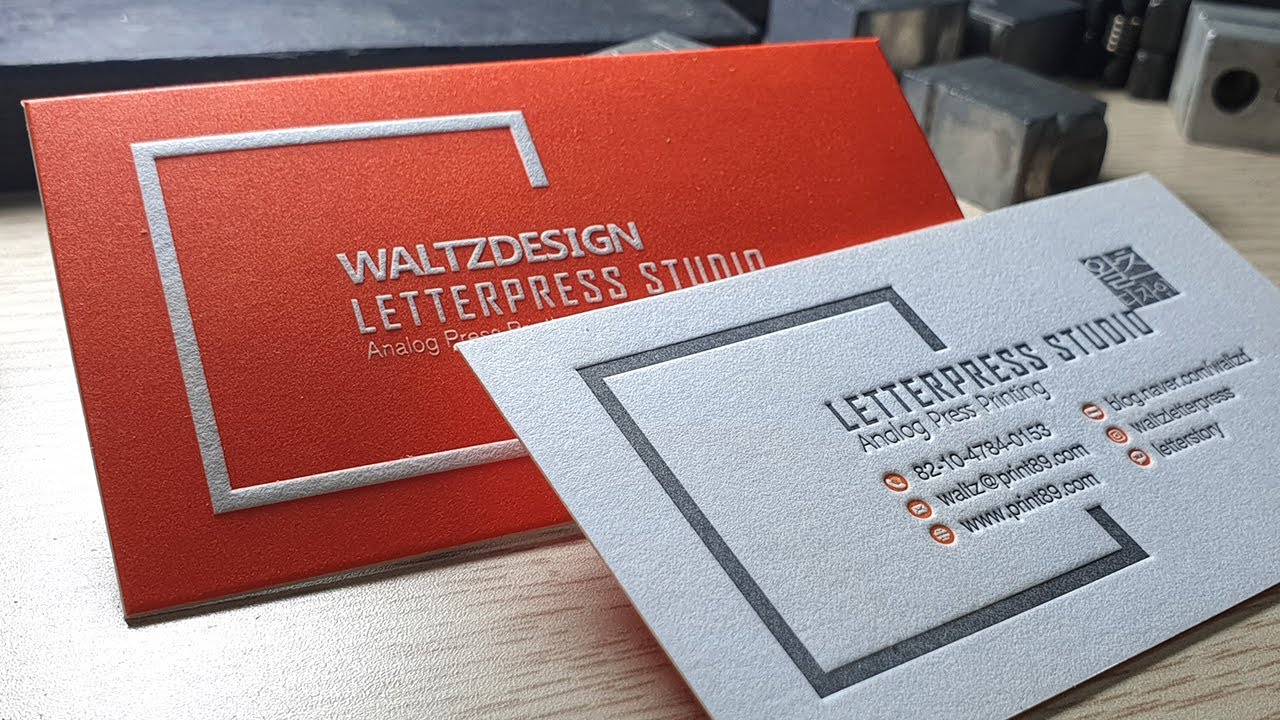 Letterpress Background Printing & Amazing Custom Die-Cut Business Cards