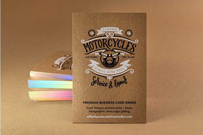 Kraft Business Cards with Colorful Edges