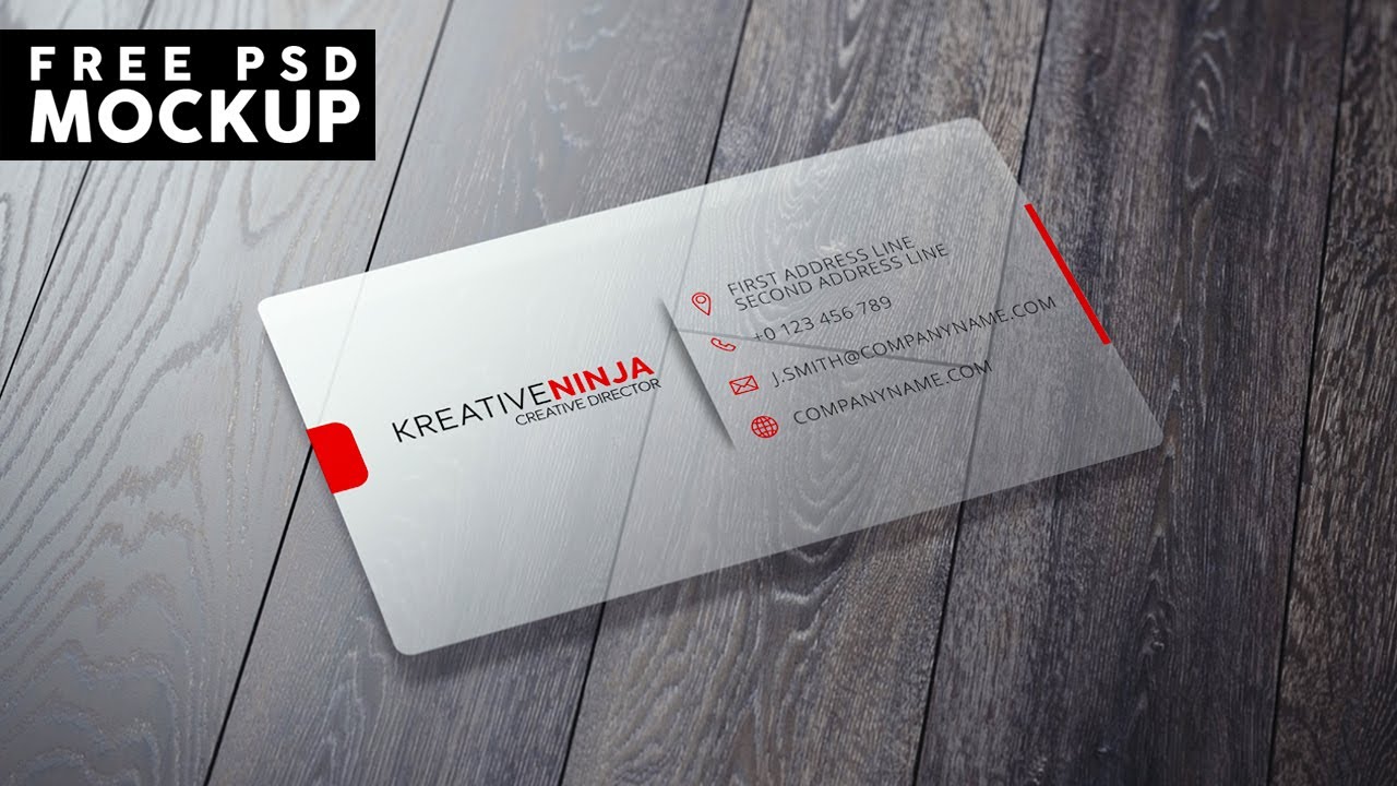 Unique 30 Mil Transparent Plastic Business Card Mockup | Free PSD Mockups
