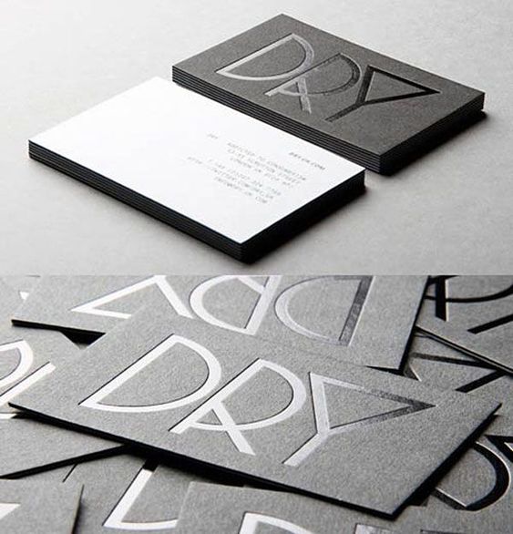 Black Cardstock Business Cards // A fully black letterpress paper stock  with a natural feel and unique look.