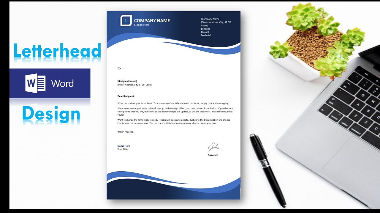Story - How to Make Professional Custom Letterhead in MS Word Inside How To Create A Letterhead Template In Word